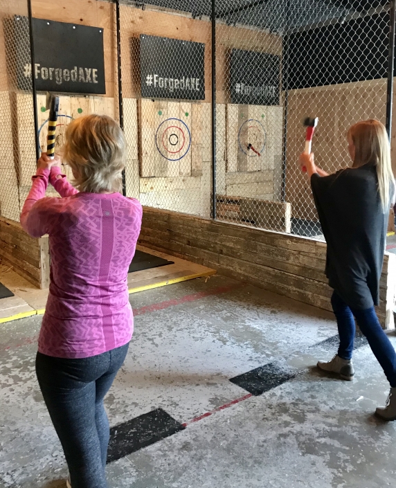 Forged Axe Throwing Sally Warner RE/MAX Sea to Sky Real Estate Whistler