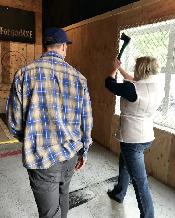 Forged Axe Throwing Denise Brown RE/MAX Sea to Sky Real Estate Whistler